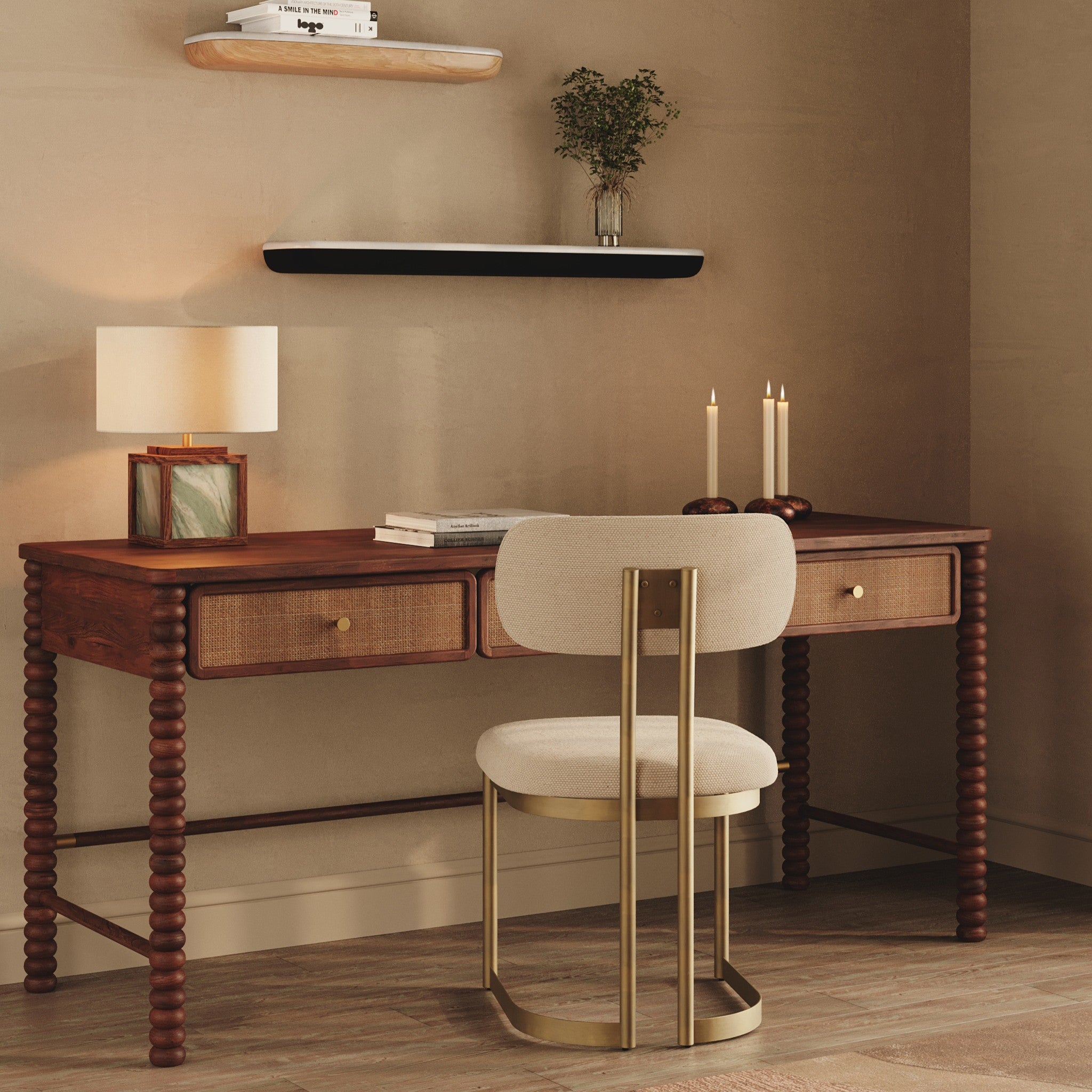 Twist Cane Solid Wood Desk