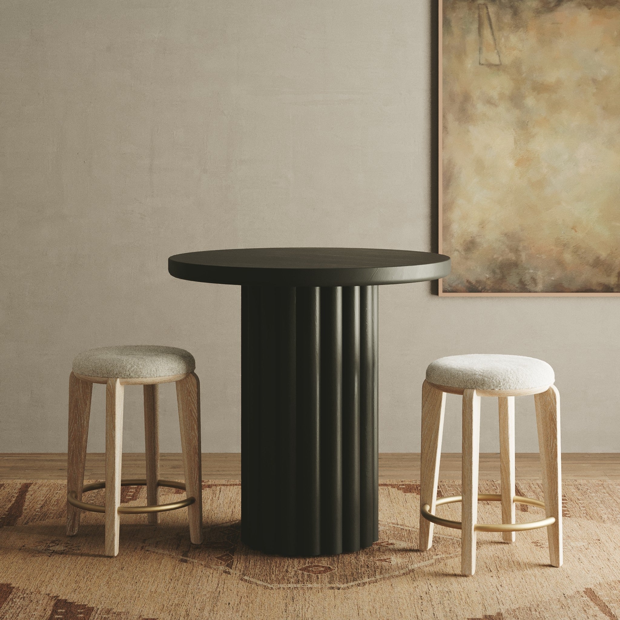 Quattro Solid Oak Counter Stool
