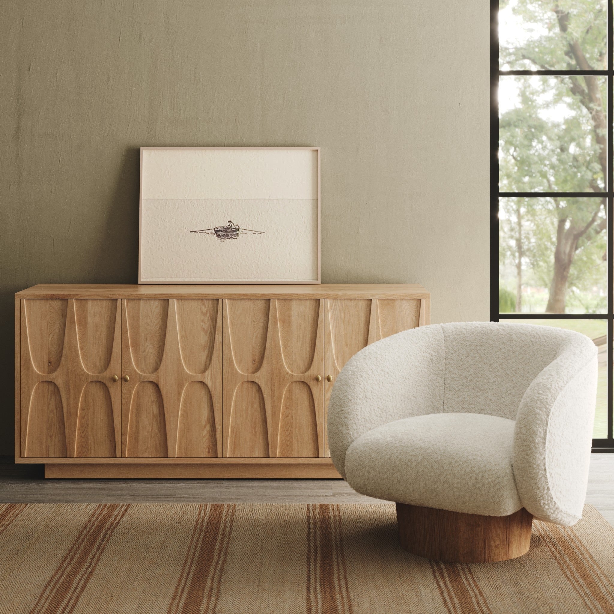 Roma Solid Oak Sideboard - Natural