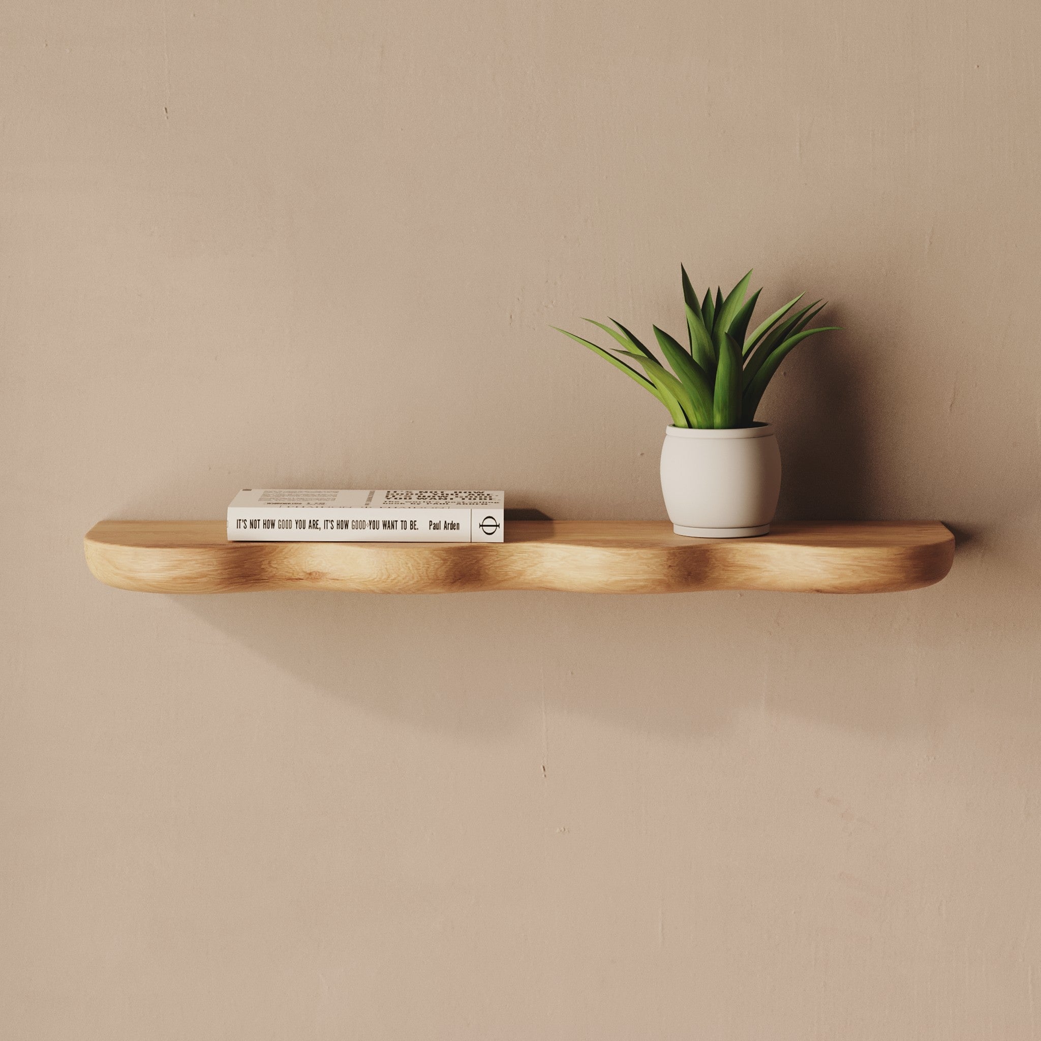 Swirl Oak Wall Shelf