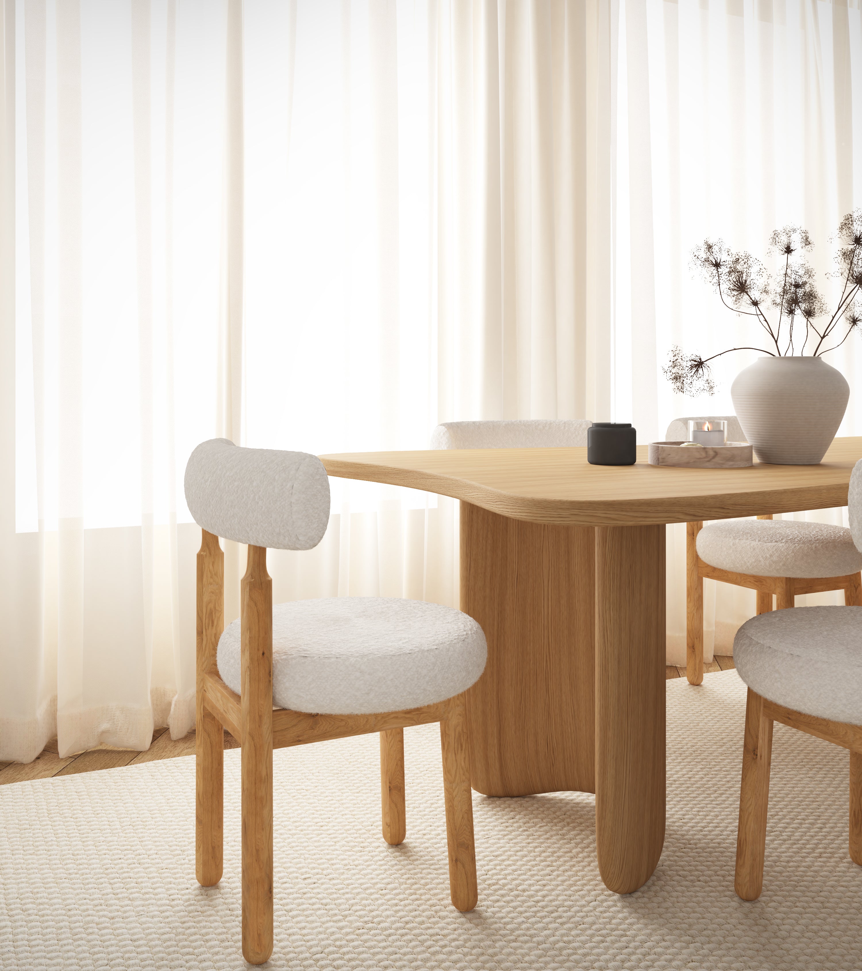 Tidal Solid Oak Dining Table