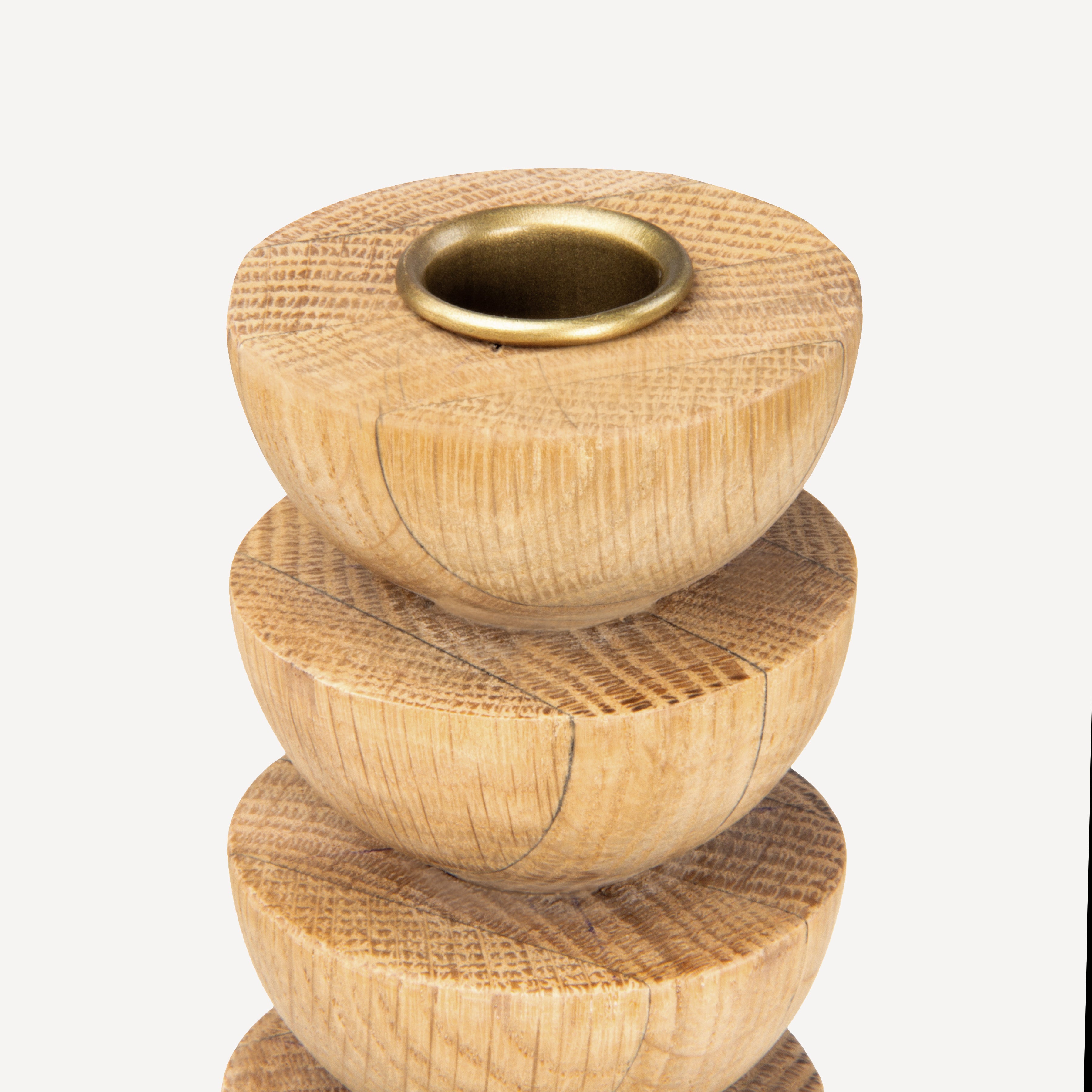 Cuppola Candle Holder Oak