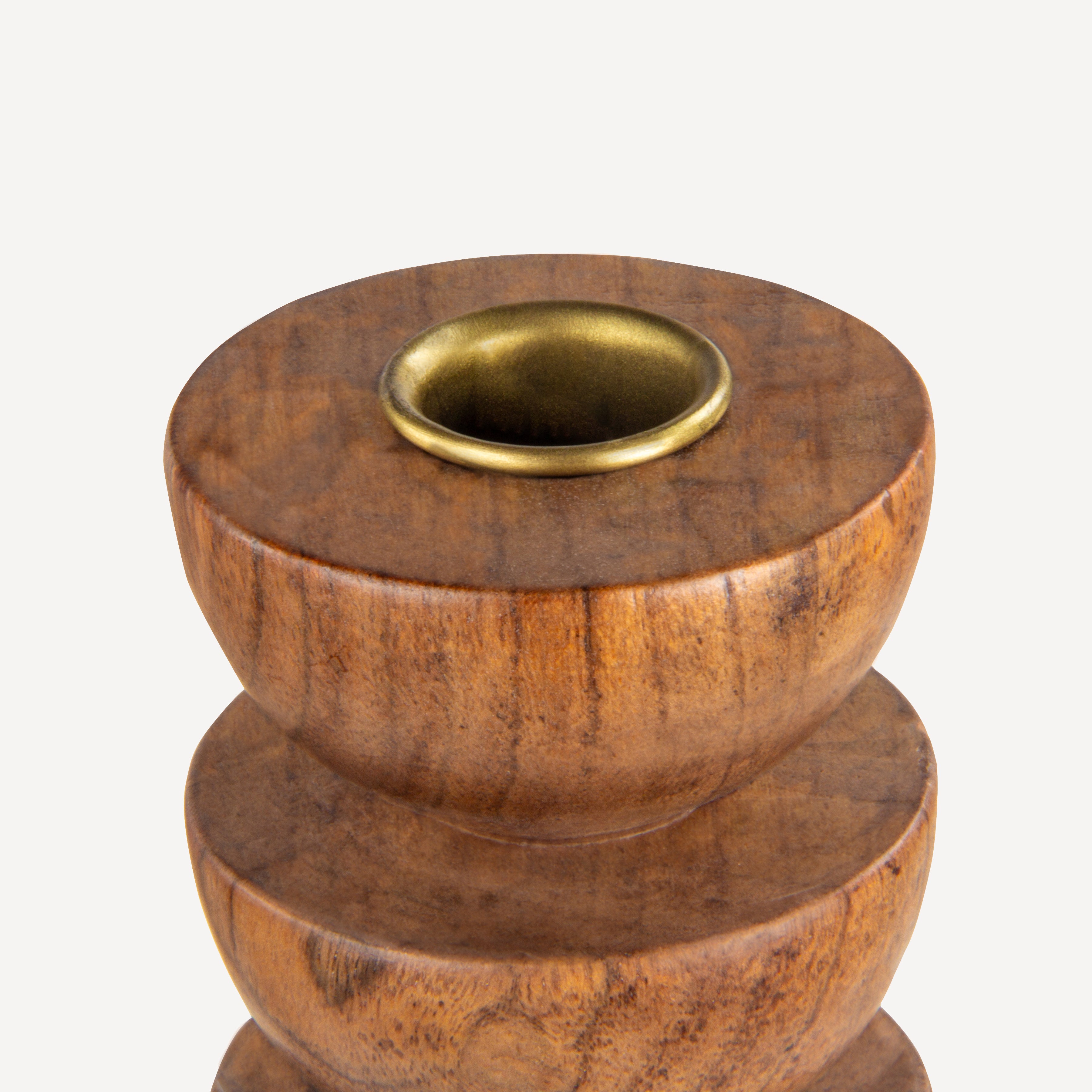 Cuppola Candle Holder Acacia