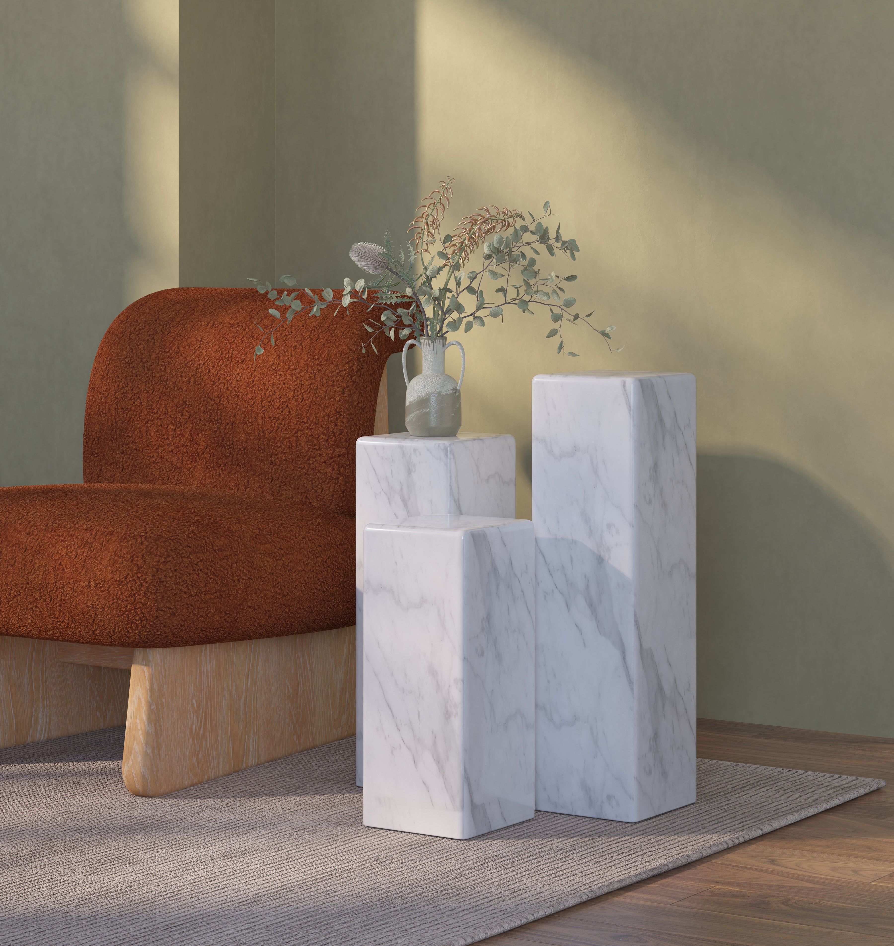 Delta Side Tables - Banswara White