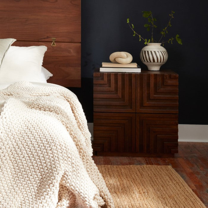 Maze Solid Wood Nightstand