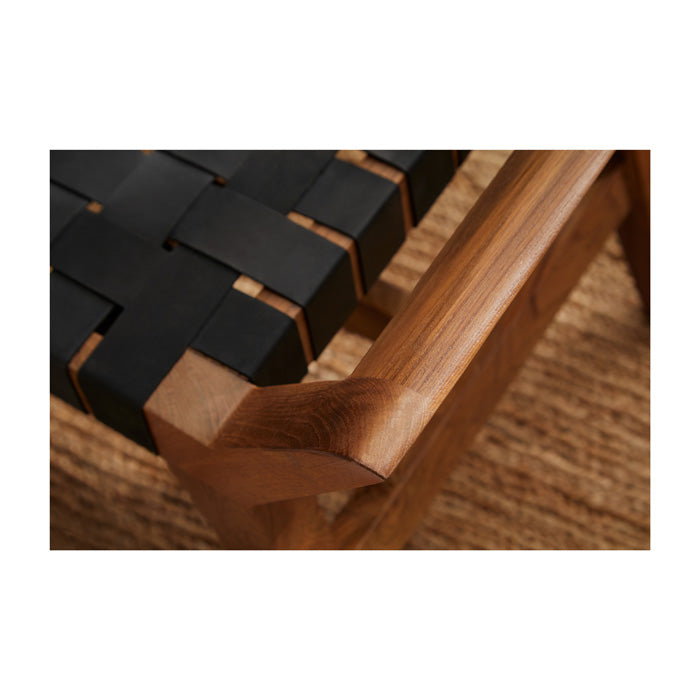 Cove Recycled Teak Leather Bench