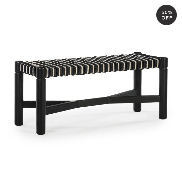 Lyla Oak Bench - Charcoal