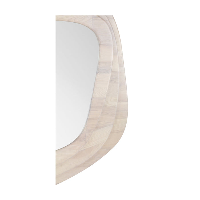 Layered Ash Wood Mirror - Whitewash