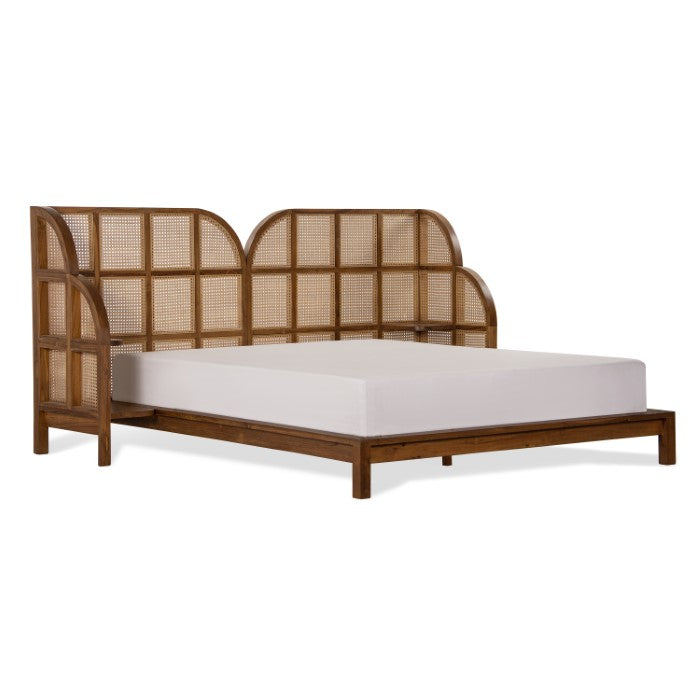 Nest Recycled Teak Cane Queen Bed