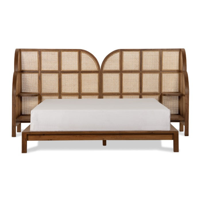 Nest Recycled Teak Cane Queen Bed