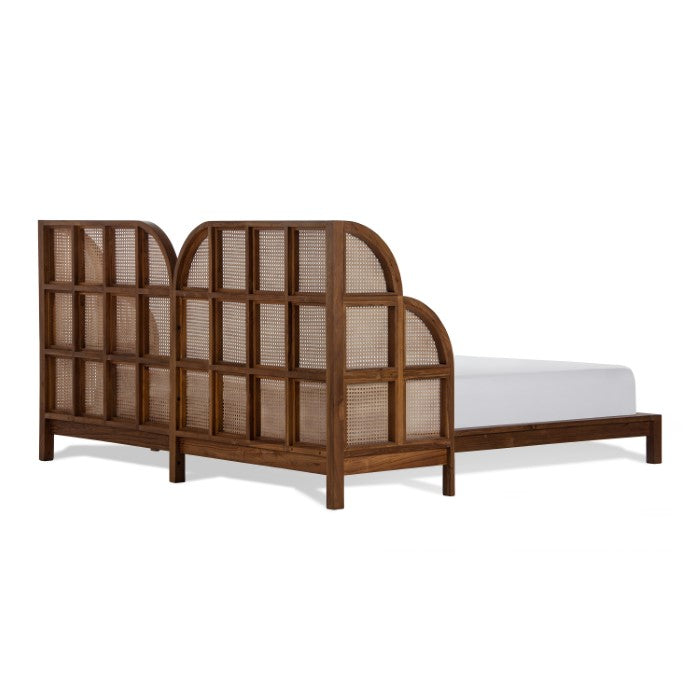 Nest Recycled Teak Cane Queen Bed