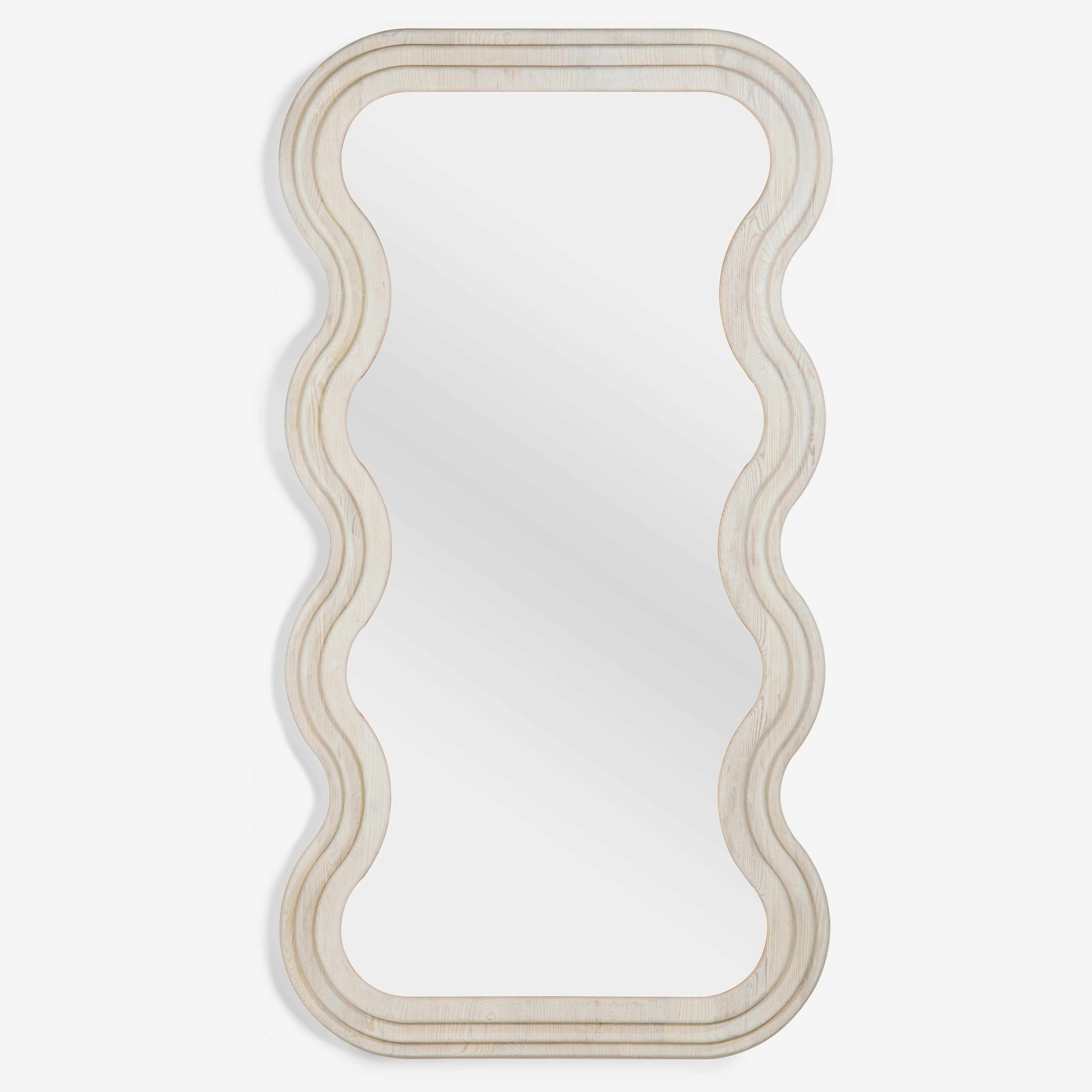 Swirl Ash Wood Floor Mirror