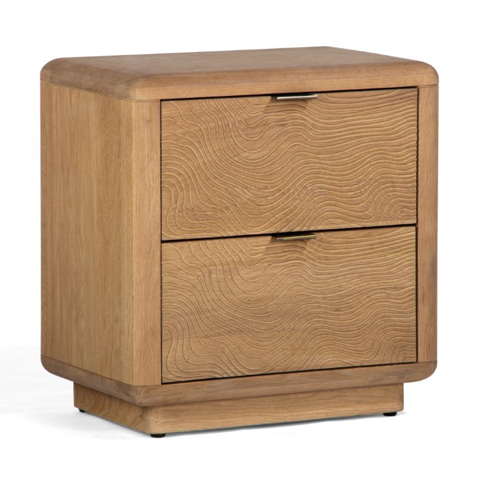 Textured Solid Oak Nightstand