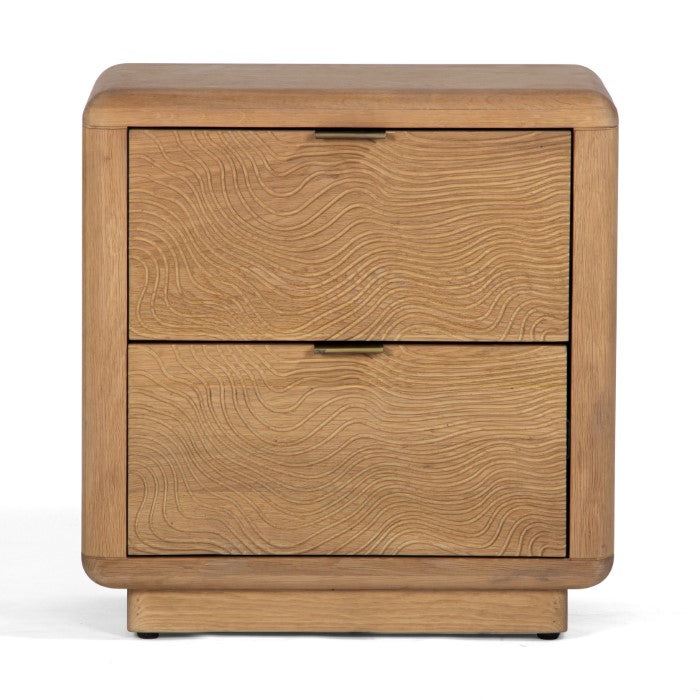 Textured Solid Oak Nightstand