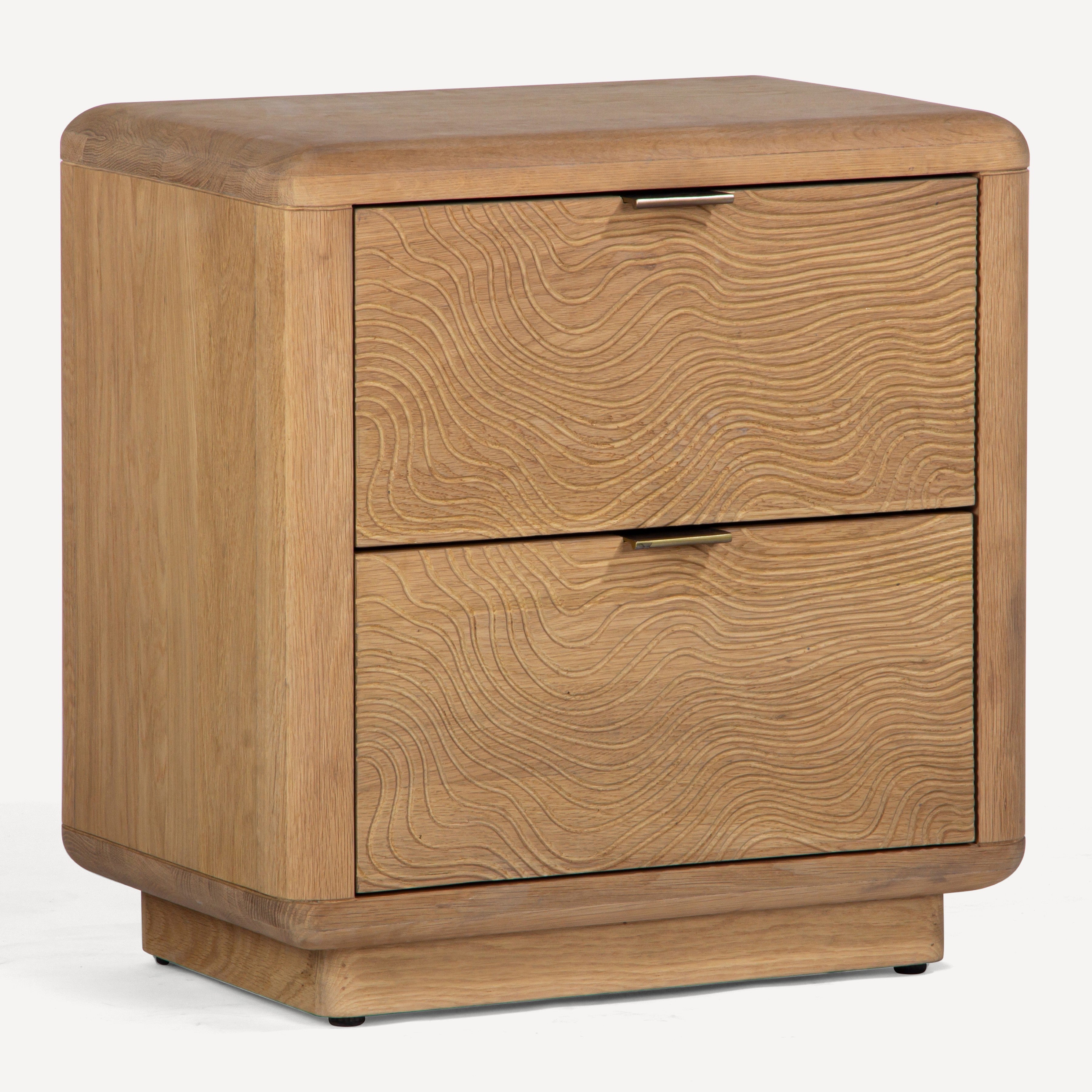 Textured Solid Oak Nightstand