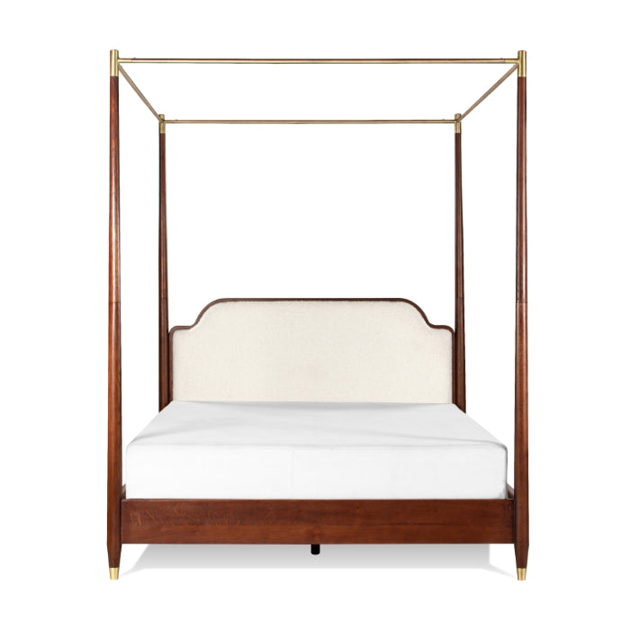 Moira Upholstered Solid Oak Canopy Bed