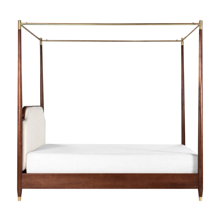 Moira Upholstered Solid Oak Canopy Bed