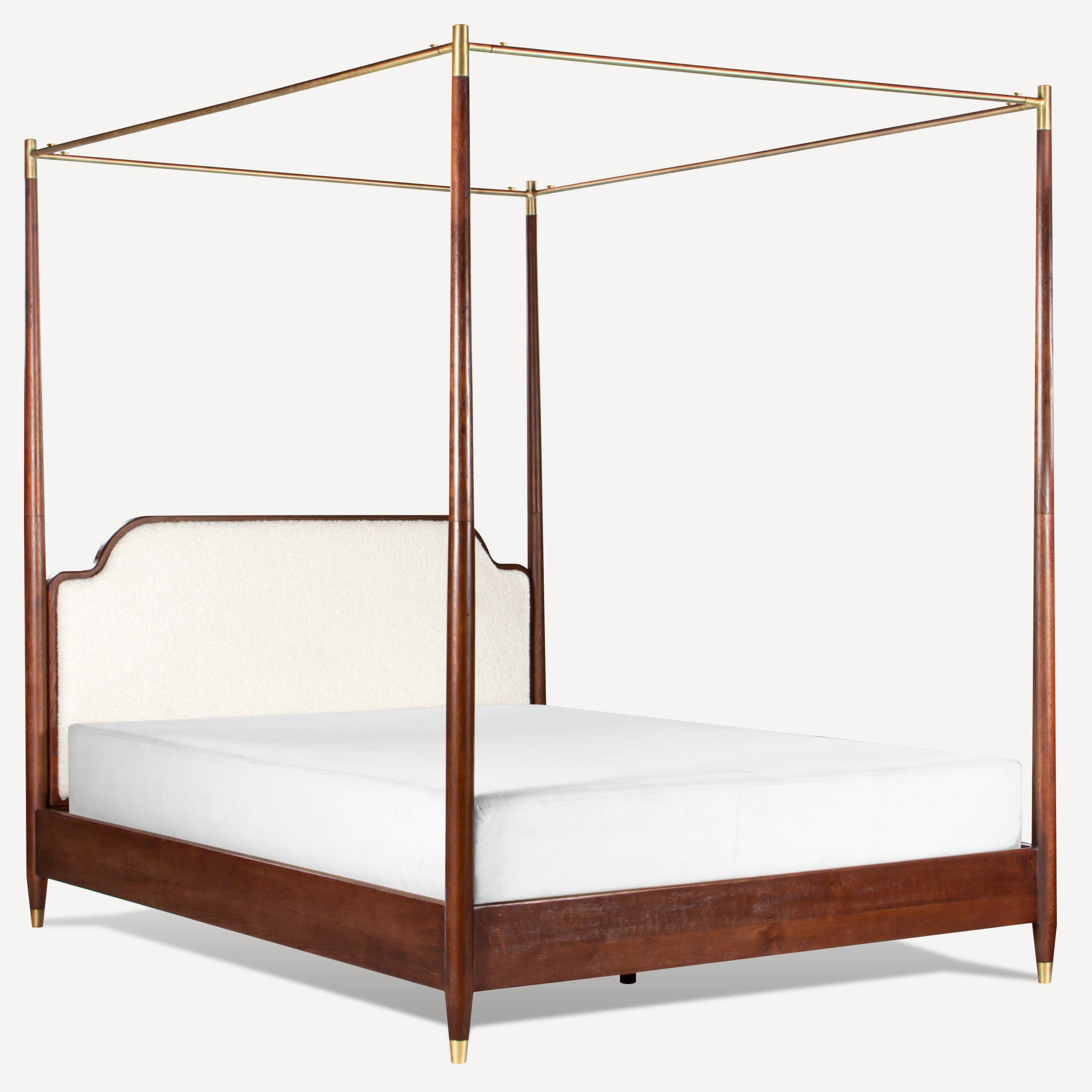 Moira Upholstered Solid Oak Canopy Bed