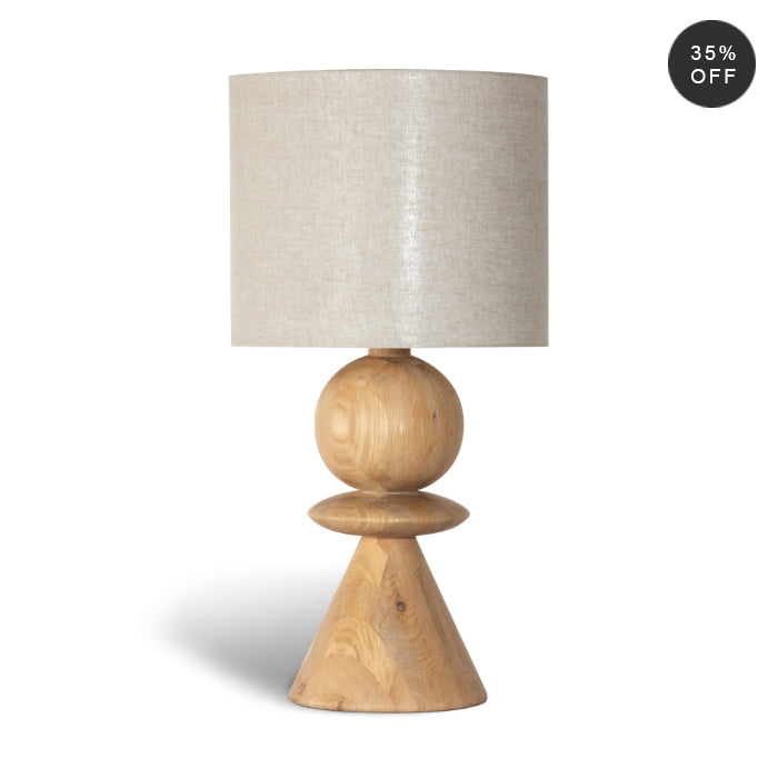 Rook Oak Table Lamp - Sunset Matt