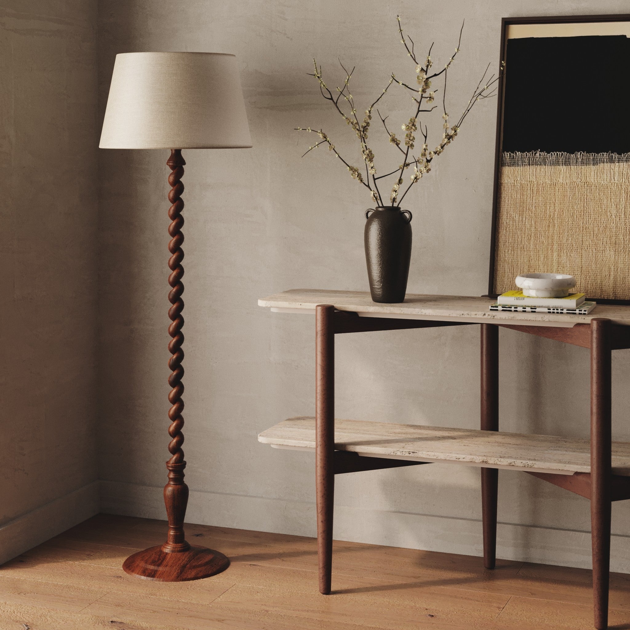 Twist Solid Wood Floor Lamp