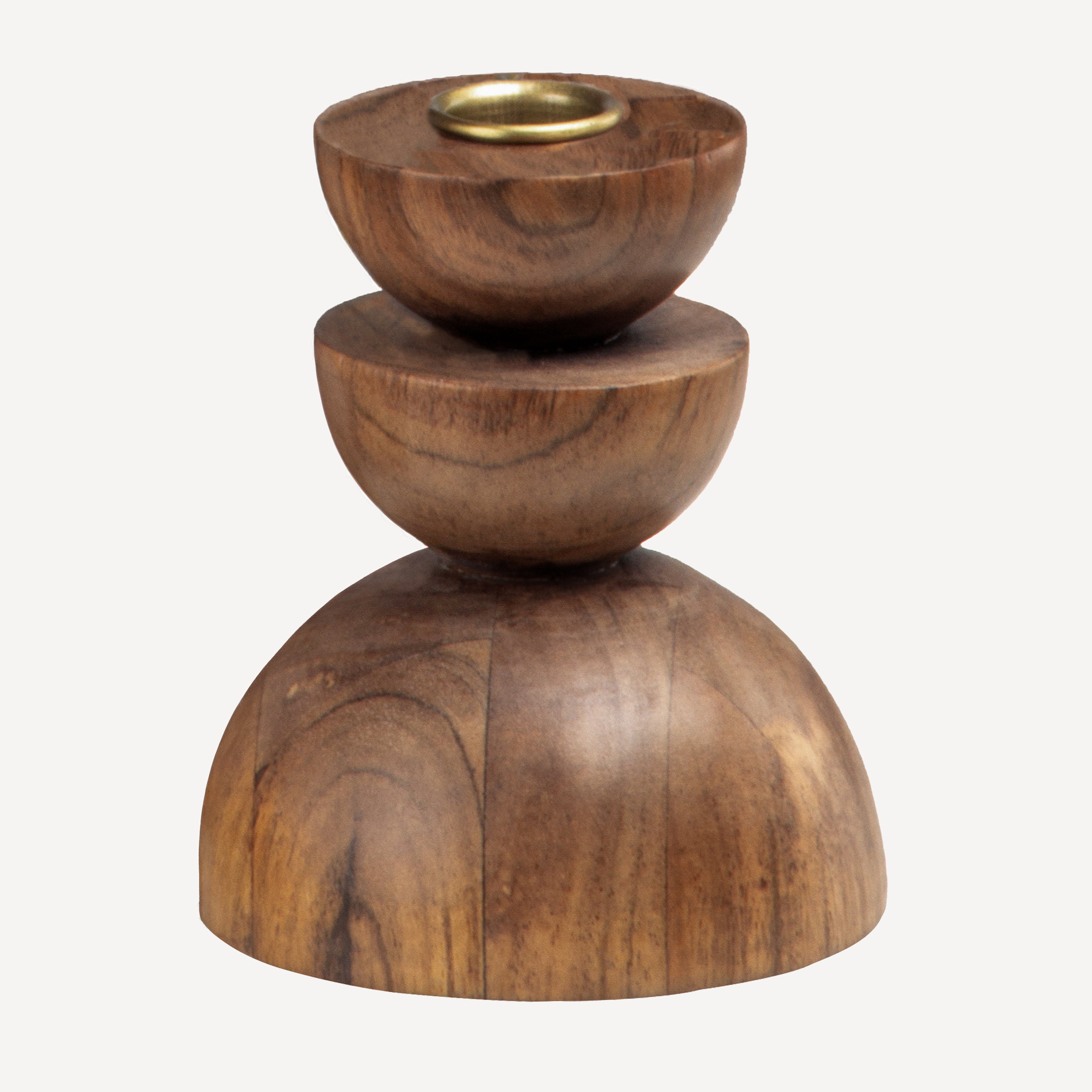 Cuppola Candle Holder Acacia