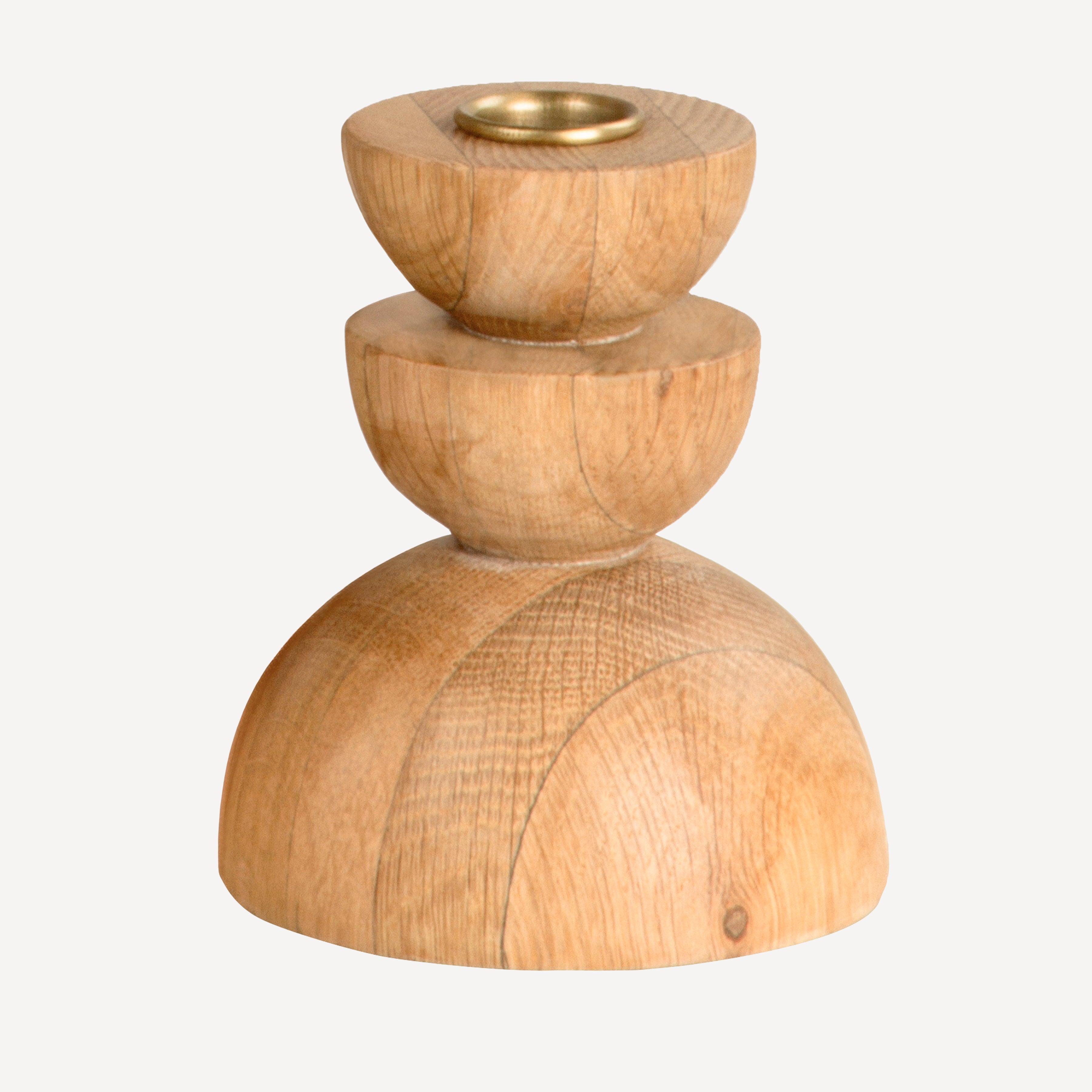 Cuppola Candle Holder Oak