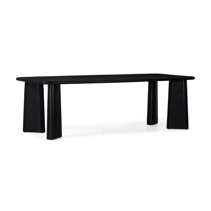 Laurel Solid White Oak Dining Table - Charcoal