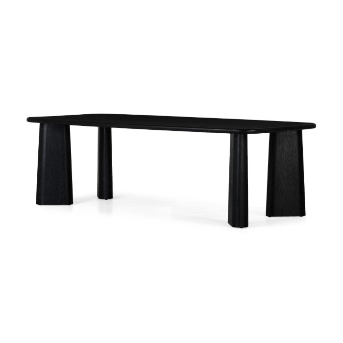 Laurel Solid White Oak Dining Table - Charcoal