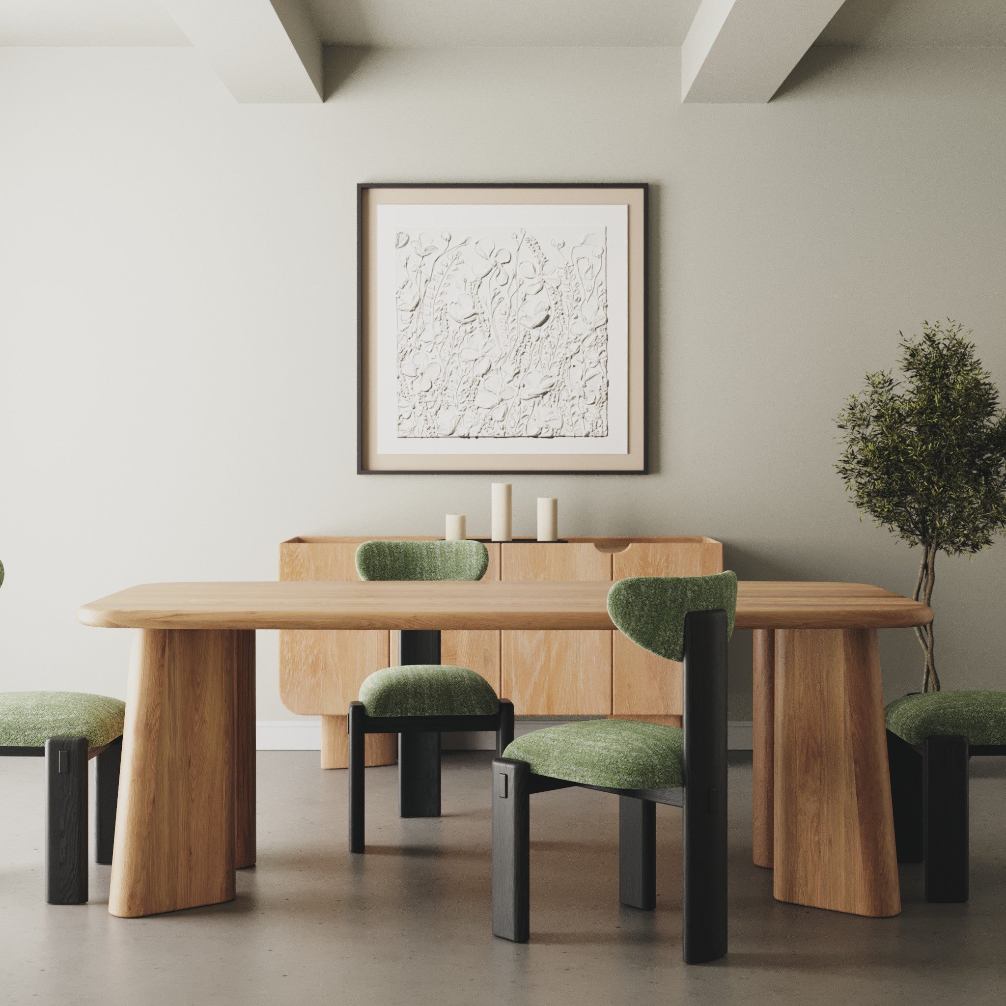Laurel Solid White Oak 84" Dining Table - Natural