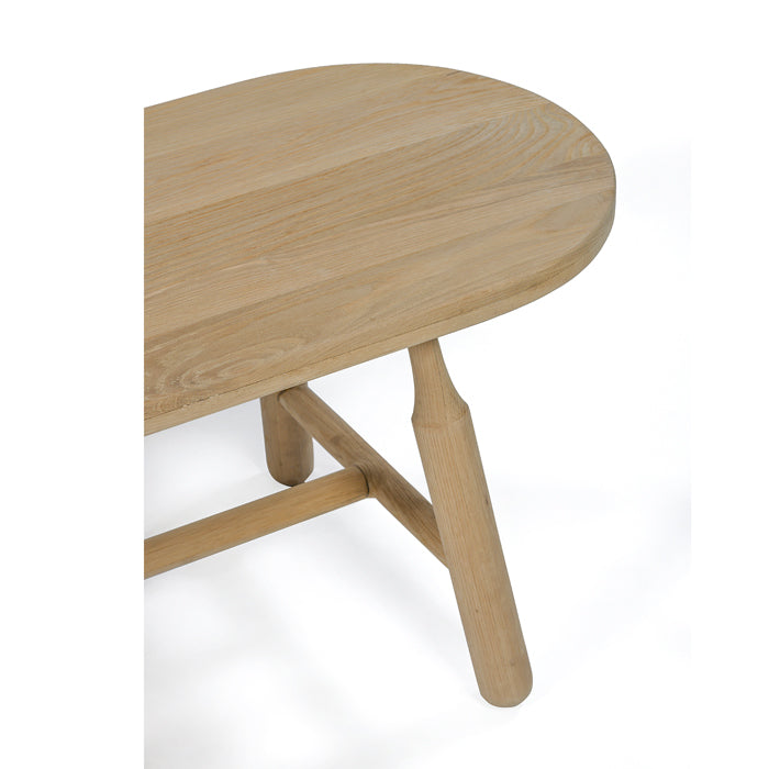 Dowel Solid Oak Dining Bench - Natural