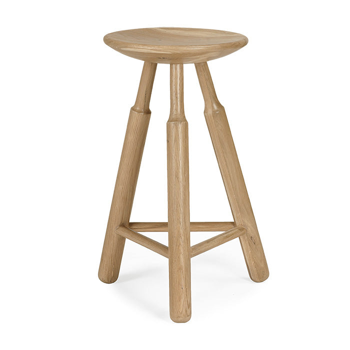 Dowel Solid Oak Counter Stool