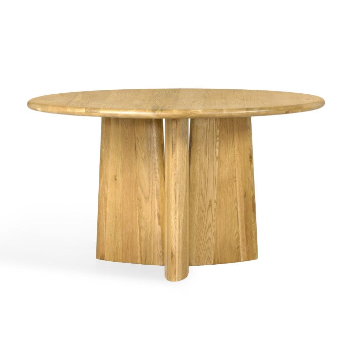 Laurel Solid White Oak Round Dining Table - Natural