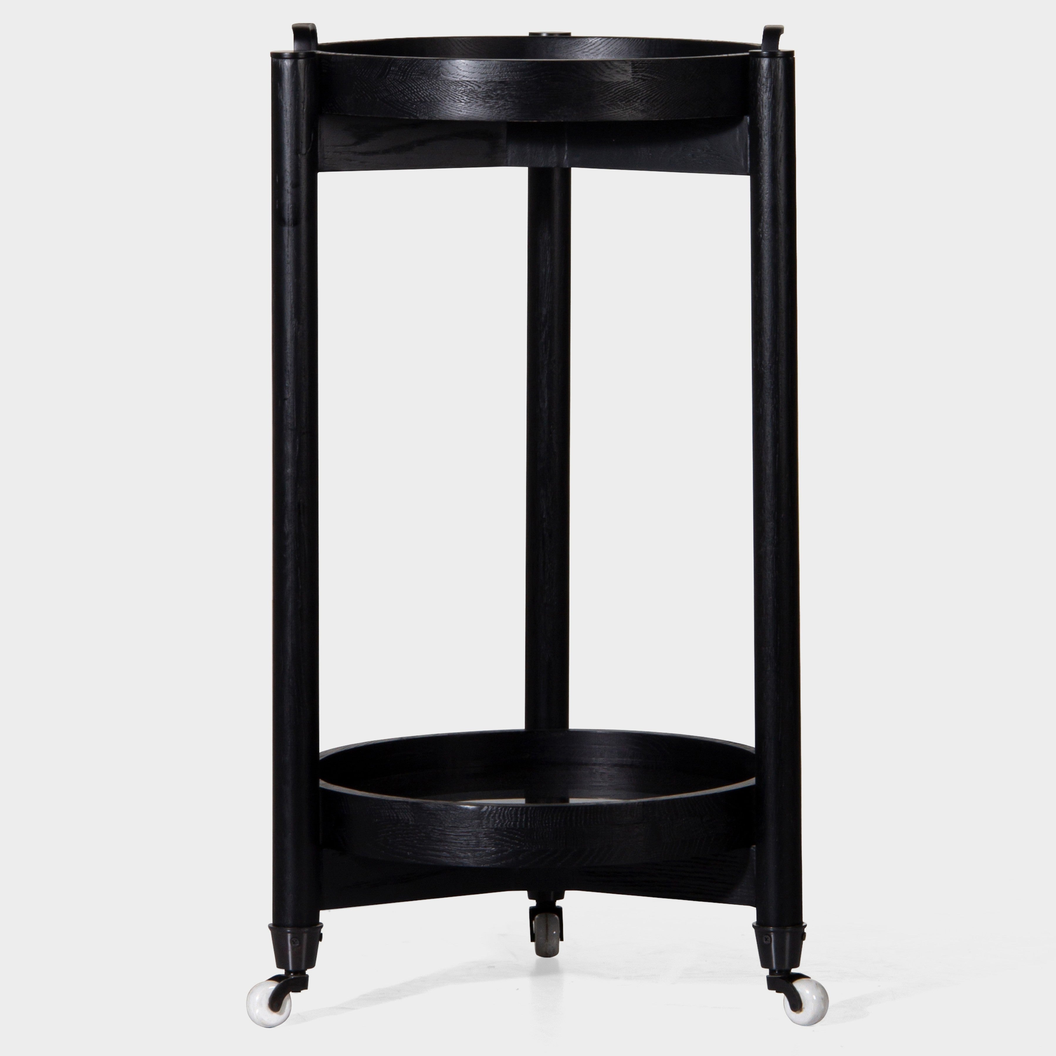 Trio Oak Round Bar Cart