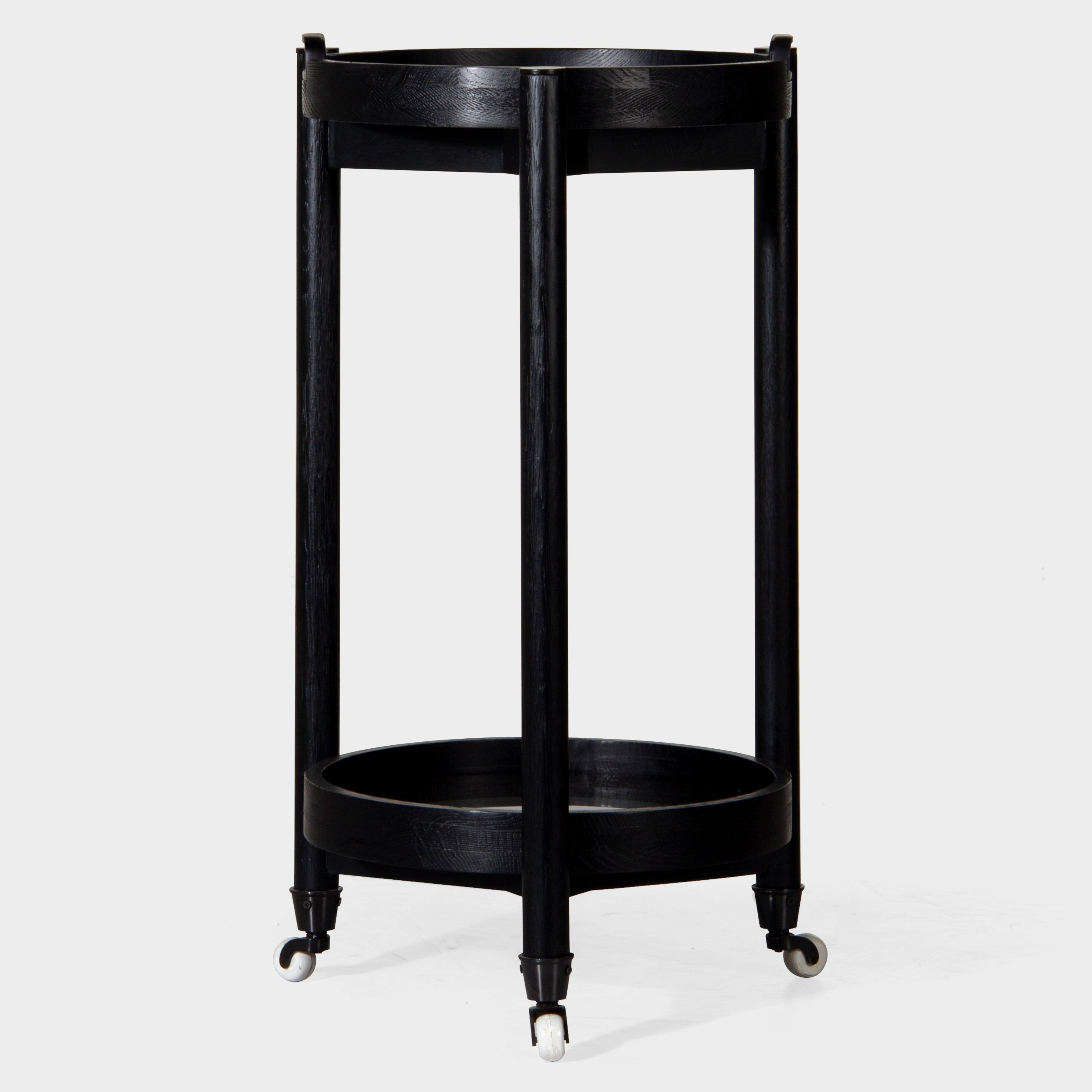 Trio Oak Round Bar Cart