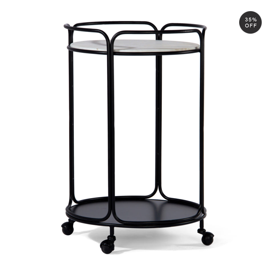 Radius Marble Round Bar Cart