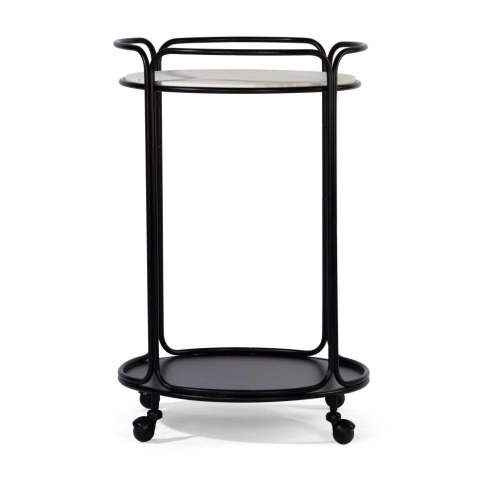 Radius Marble Round Bar Cart