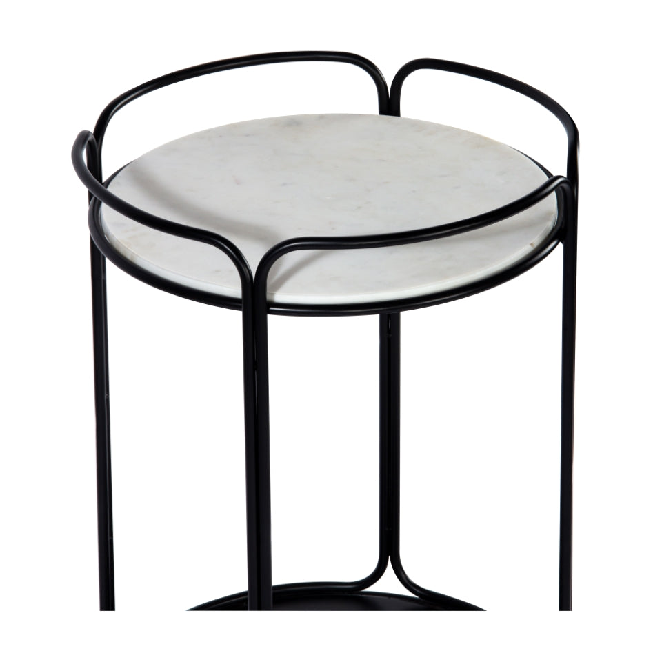 Radius Marble Round Bar Cart