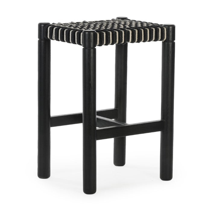 Lyla Solid Oak Bar Stool - Charcoal