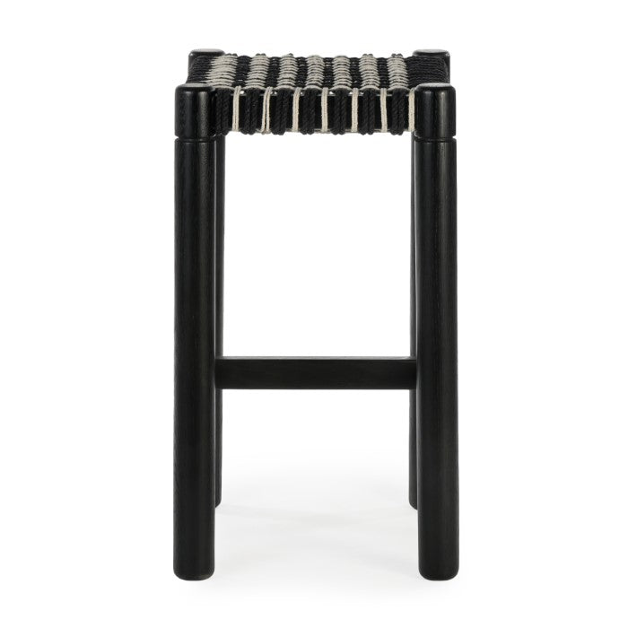 Lyla Solid Oak Bar Stool - Charcoal