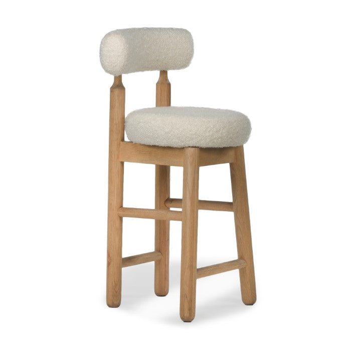 Centro Upholstered Oak Counter Stool - Natural