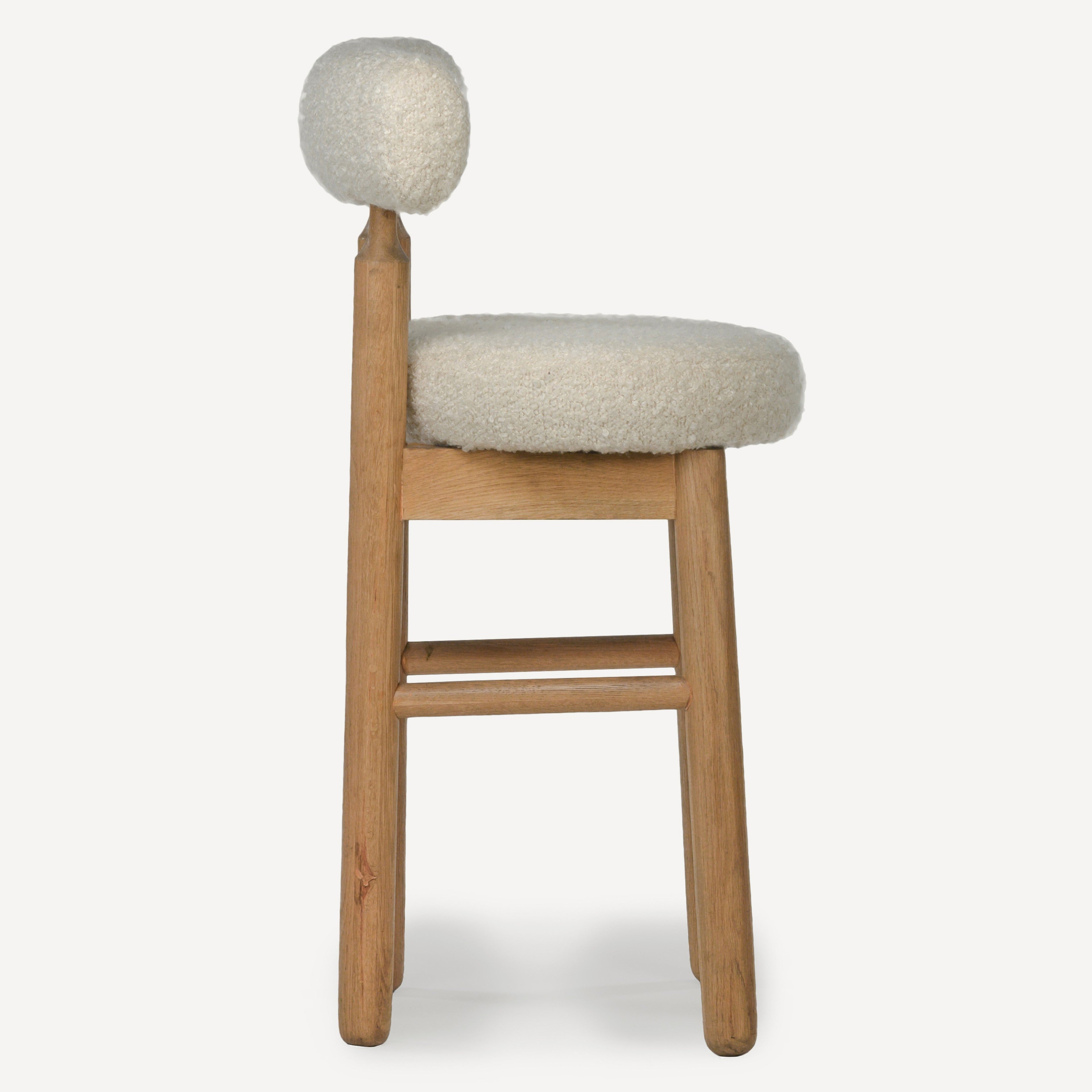 Centro Upholstered Oak Counter Stool - Natural