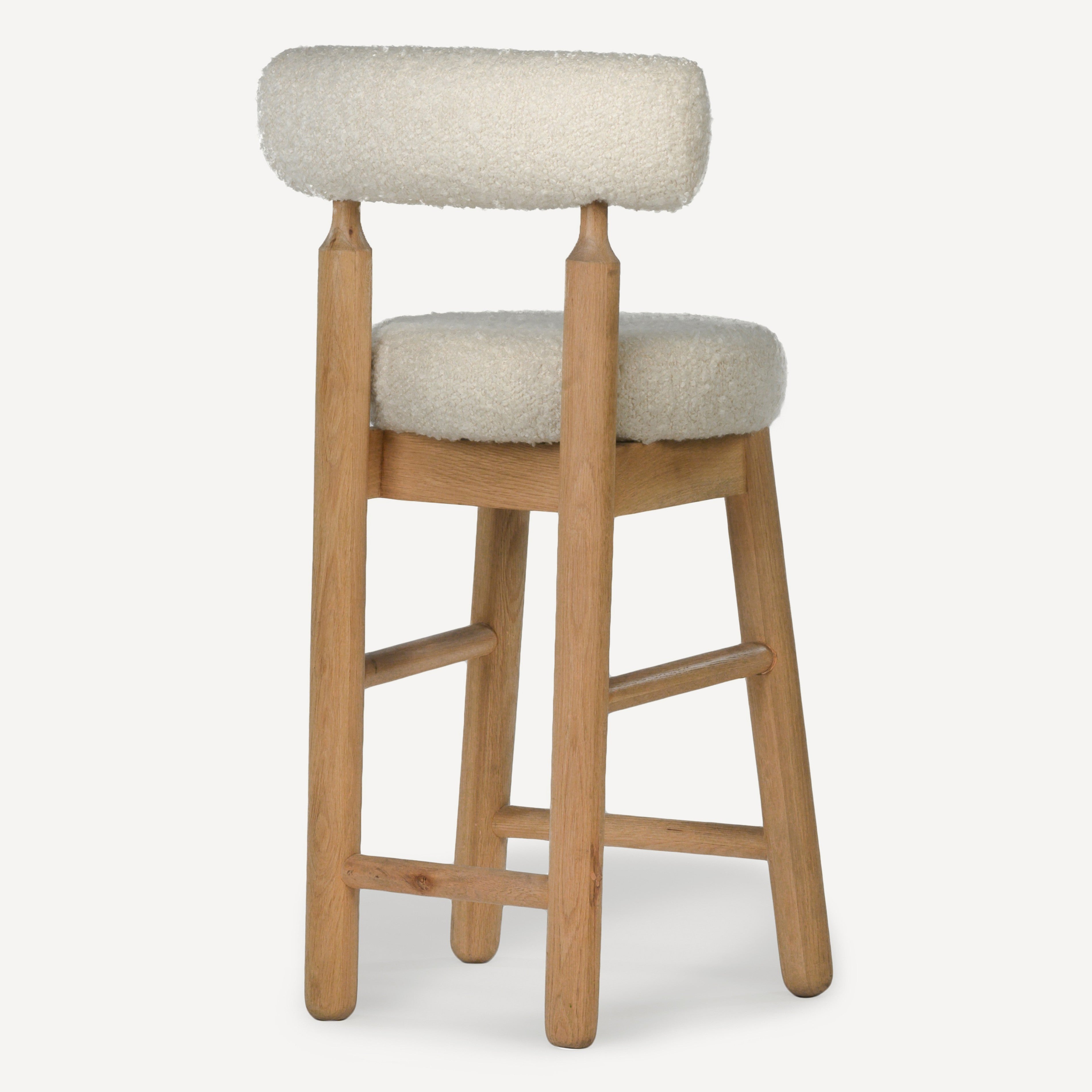 Centro Upholstered Oak Counter Stool - Natural