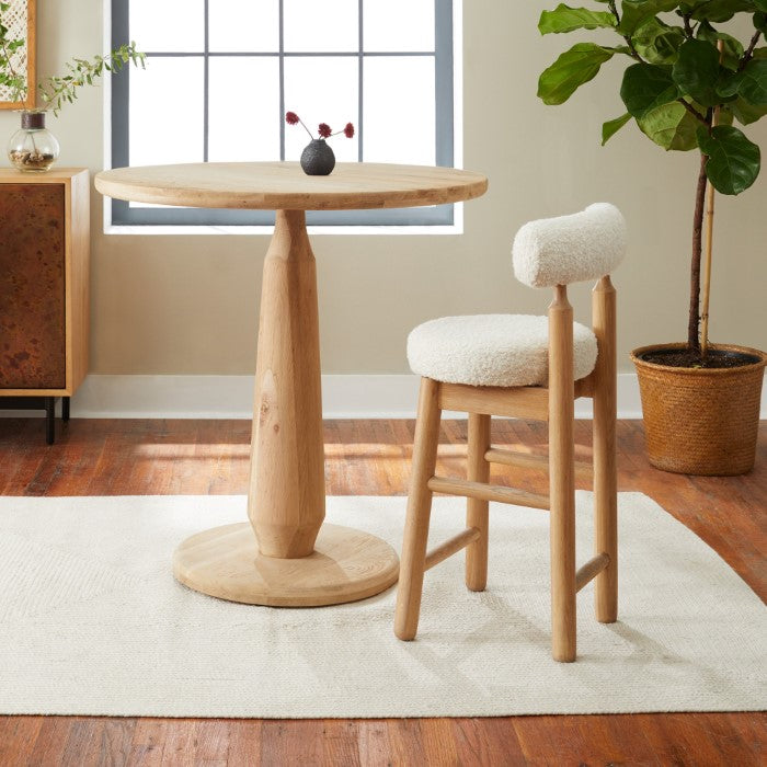 Centro Upholstered Oak Counter Stool - Natural