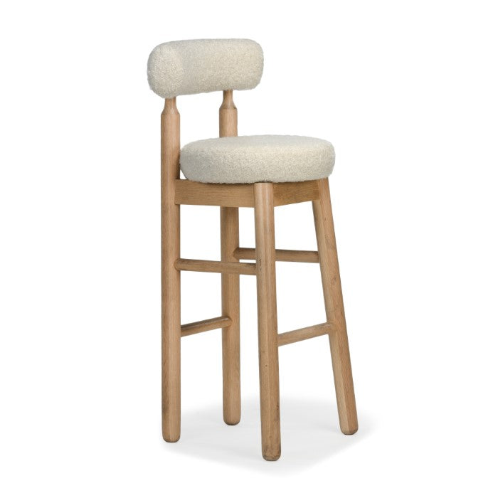 Centro Upholstered Oak Bar Stool - Natural