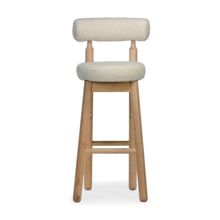 Centro Upholstered Oak Bar Stool - Natural