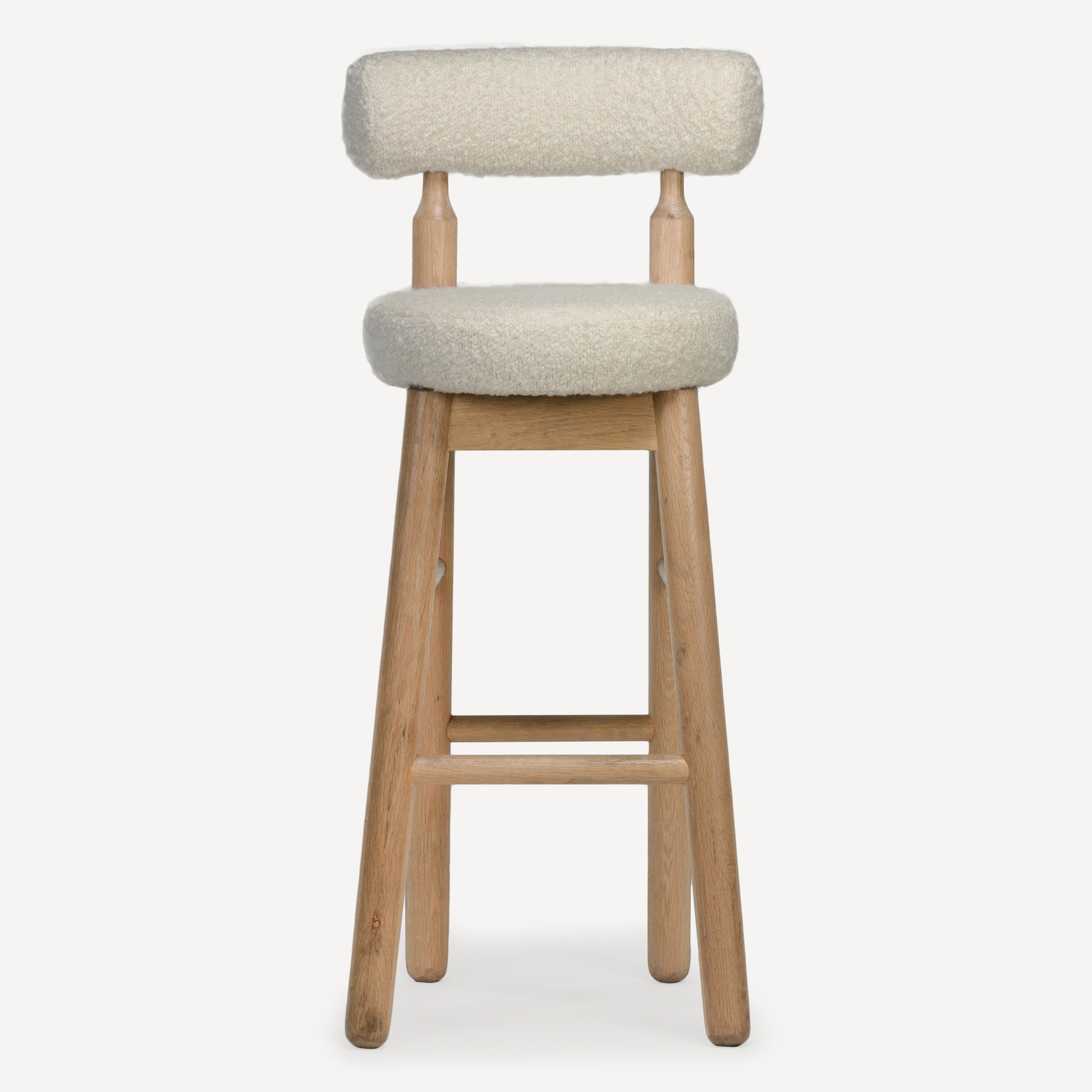 Centro Upholstered Oak Bar Stool - Natural
