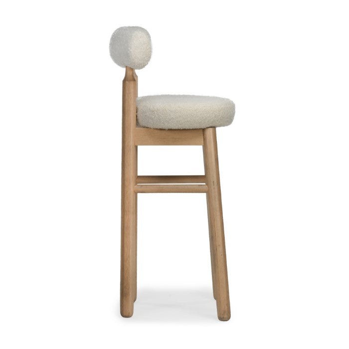 Centro Upholstered Oak Bar Stool - Natural