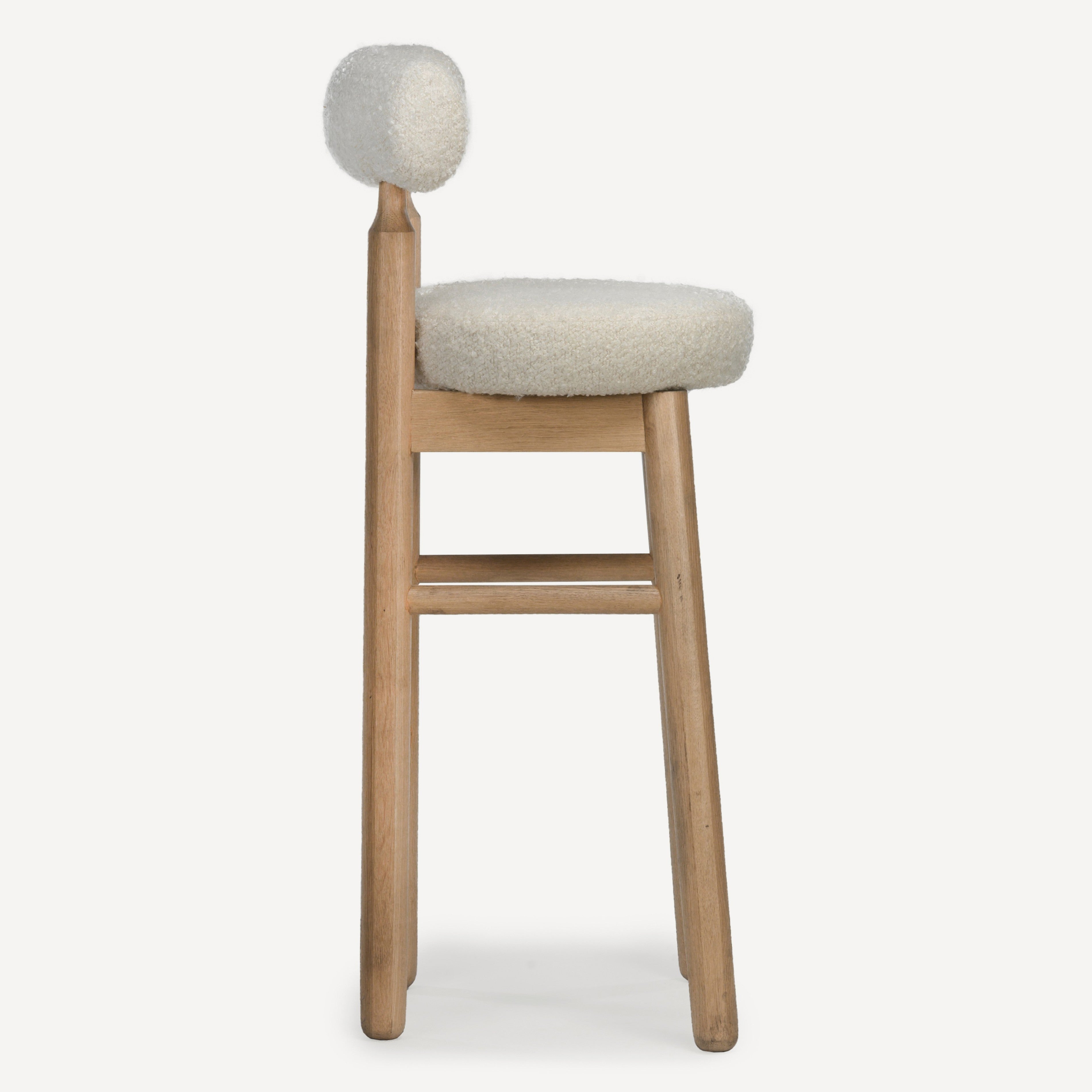 Centro Upholstered Oak Bar Stool - Natural