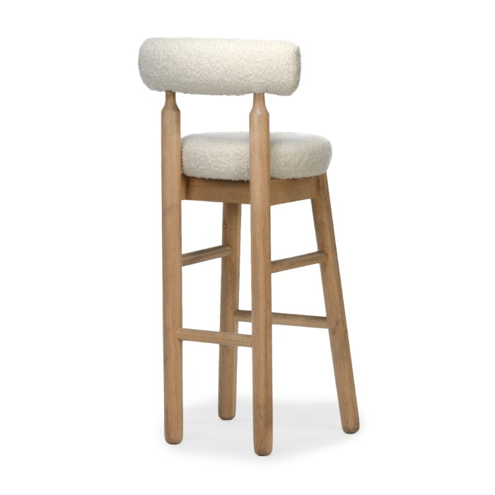 Centro Upholstered Oak Bar Stool - Natural