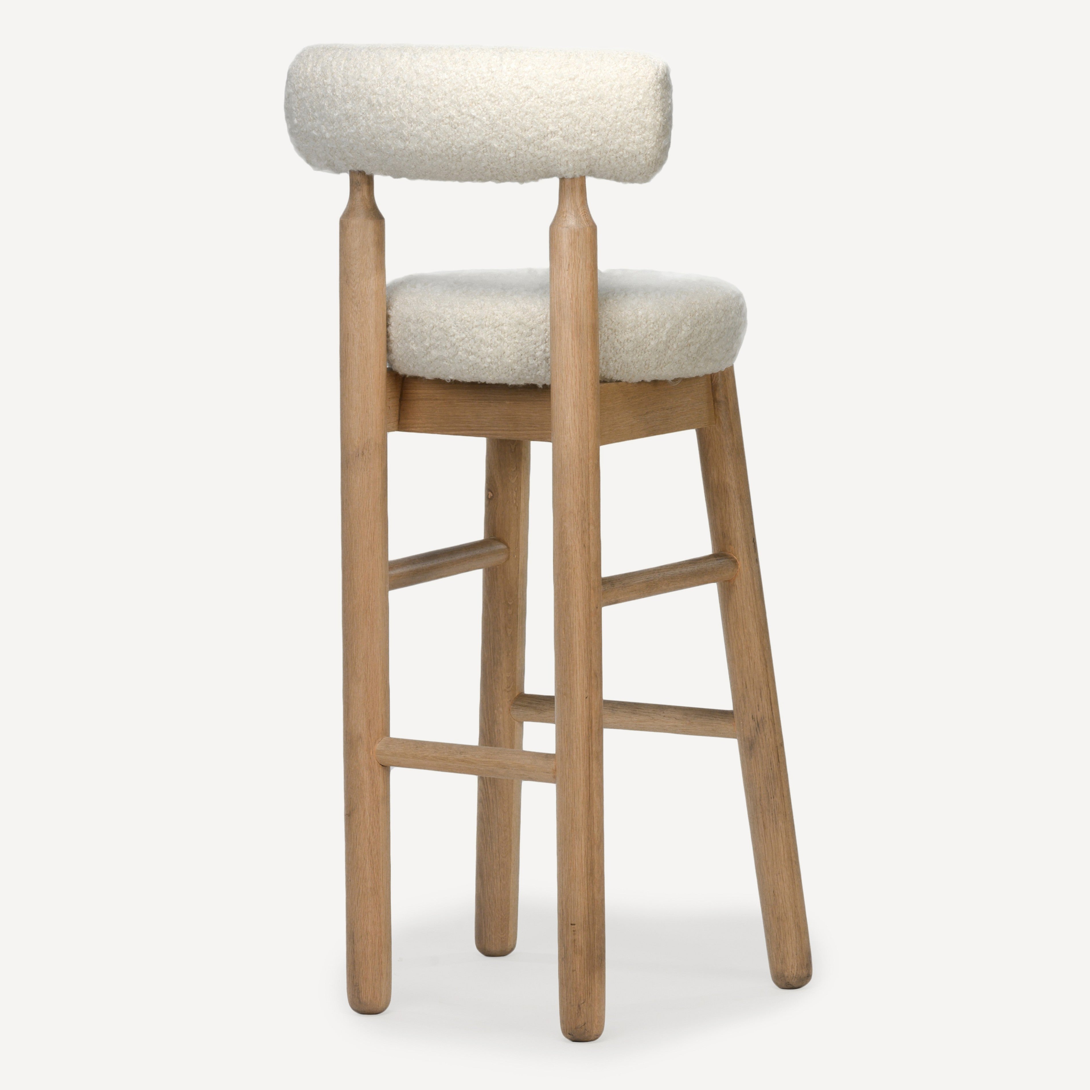 Centro Upholstered Oak Bar Stool - Natural